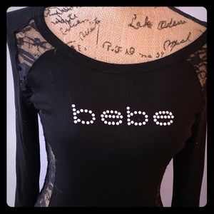 Bebe Lacy Small Long sleeve shirt size M